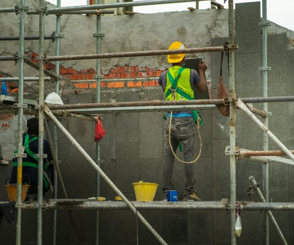 a construction worker in the construction site.