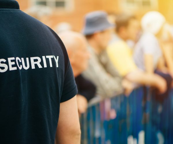 Member of security guard team on public event